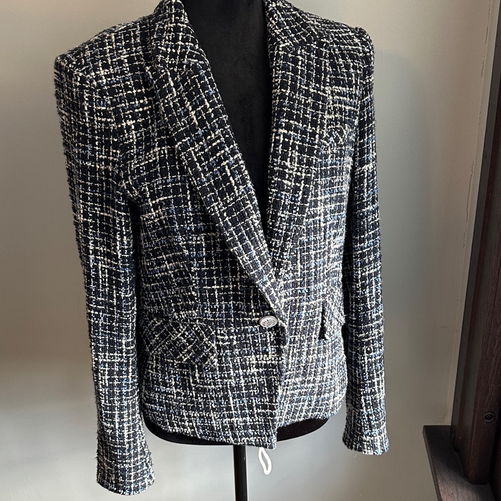Veronica Beard Black and White Tweed Blazer